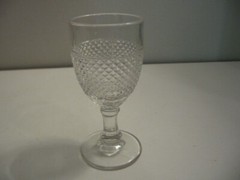 EAPG Cordial Glass Clear Diamond 4 1/4″ Height VGC