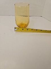 Anchor Hocking Regal Honey Gold Flat Tumbler Glasses Swirl Optic