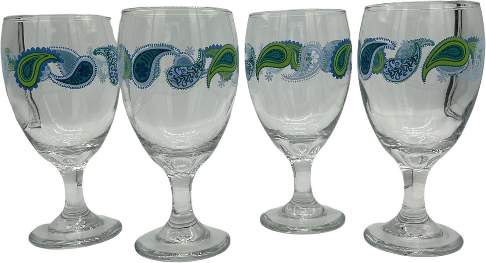 Vintage Set of 4 GREENBRIER INTERNATIONAL INC Water/Wine Glass Goblets USA EUC
