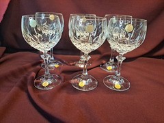 VTG NEW 6 Schott Zweisel Gardone Crystal Wine Goblets Glasses Germany 6.5″