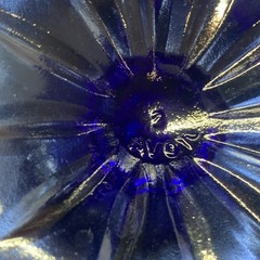 Vintage Avon Blue Glass Washington Cameo Cobalt Stemmed Goblet Set of 6 Impressd