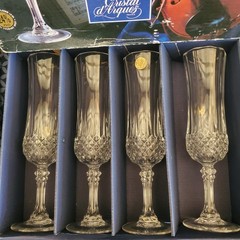 NEW Longchamp Crystal d’Arques 24% Lead Crystal Wine Glasses 5.75 oz Set Of 4
