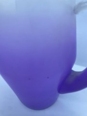 MCM Blendo Frosted Purple 80oz. Pitcher 11-3/4” Tall West Virginia Glass Co