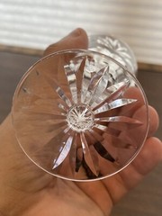 STUNNING SET(8) VTG WATERFORD Crystal ASHLING White Wine Glasses SIGNED 5.5″H