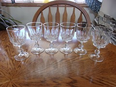 Wine Sherry 5 1/4″ CRA33 France Crystal Knob Stem Cristal d’Arques – Set of 6