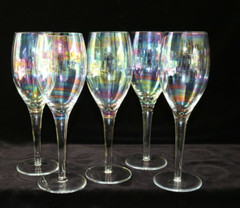 Iris Lustre TOSCANY 5 Iridescent Tulip Wine Glasses Non-Optic Iridescent 7.8″