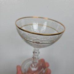 Laurel (Etched, Gold Trim) by Cambridge Glass Champagne Tall Sherbet