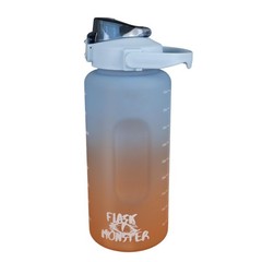 Flask Monster Tumbler plastic Multicolor 64oz/2000ml Ombré Gradient With Handle