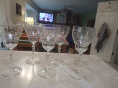 Set of 6 Fine-Cut Thistle Pattern 8″ Water goblets
