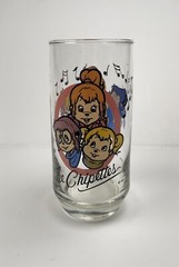 Vintage The Chipettes Drinking Glass Tumbler 1985 Karman/Ross Productions