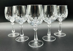 Set Of 5 Gorham Crystal Royal Tivoli 6 Oz Wine Glasses 6 3/8″