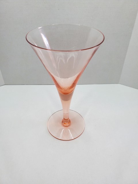 Vintage Pink Depression Glass Martini or Cocktail Glass