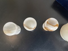 Onyx Shot Glasses carved Set of 6 w/ D ecanter Stone Onyx Marble Cordial Barware