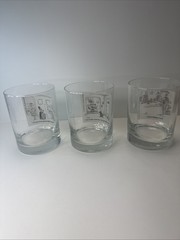 Vintage The New Yorker Drinking Glasses Set Of 3 Cartoon Dog Drawing Whisky Glas