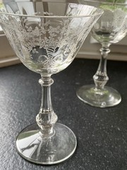 4 Fostoria Corsage Liquor Cocktail Glasses