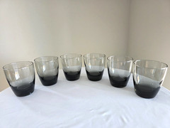 Vintage Libbey Classic Smoke Grey Lowball Glasses 12oz Set Of 6