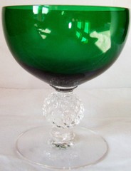 MORGANTOWN GLASS WORKS GOLF BALL #7643 STIEGEL GREEN 5-1/2oz LOW SHERBET!