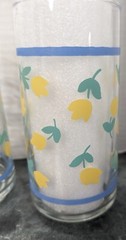 Tulip Tall Drinking Glasses Blue Stripes Spring Summer Refresh 16 oz 90’sVintage