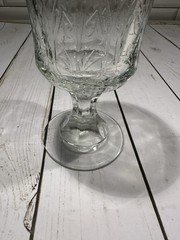 Vintage Indiana Glass Recollection Clear Water Goblet Stemmed Floral 6.5″