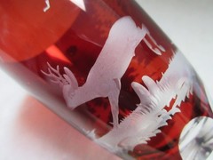 Vintage Echt Kristall (Genuine Crystal) Hand Cut Ruby/Red Cut to Clear Tumbler