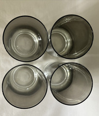 Dorothy Thorpe Style 4-Silver Fade Ombre Highball Glass Tumblers 12 ozs