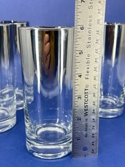 4 Vintage Dorothy Thorpe Silver Fade Octagon Collins Highball Glasses MCM 1960s