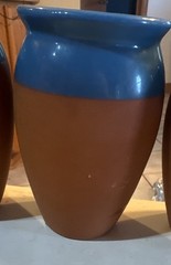 Astral Tequila Terracotta Tumblers Blue Glazed Top/Inside 4.75″ Tall; Set of 5