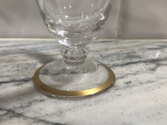 Vintage Gold Rim Water Ice Tea Goblets, Dessert/Sherbert & Cordial Glasses