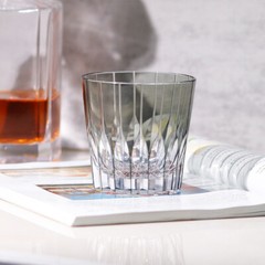 Star Base Hand Cut To Clear Grey Crystal Whiskey Glasses Kiriko Glass 12oz 1pc