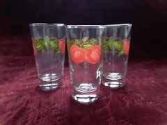 Franciscan APPLE Embossed Juice Glasses – Set/3 – New Shape – FREE Shipping