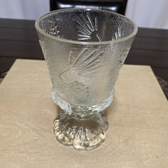 Indiana Tiara Glass CLEAR Ponderosa Pine Cone FOOTED GOBLET 6” Discontinued