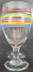 7 Royal Norfolk Mambo Iced Tea Set Libbey Fiesta Rainbow Striped Goblet Stemware
