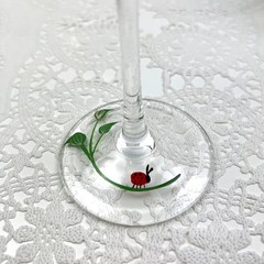 Lenox Set of 6 Butterfly Meadow Collection Clear Glass Wine Goblets Handpainted