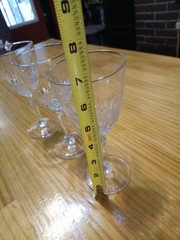 Set of 4 Crystal Cut Stemmed Wine Glasses Goblets 7.5″ Elegant Barware