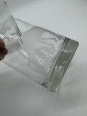 Set of 3 Vtg Georg Jensen Horchow Etched Animal Rocks Glasses Cheetah Crane Oryx