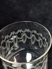 3 Antique Tiffin NE298 Clear Water Goblet Needle Etched Castle 16 Optic Panel UV