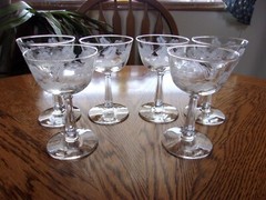 Etched Floral 4 Oz Crystal Garland Liquor Cocktail 4 7/8″ – Set of 6