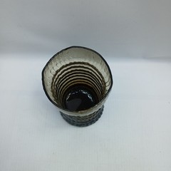 Seneca Glass CASCADE Pattern Brown 15 oz Water Tumbler 5″ High Made 1970s EUC