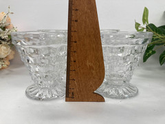 Fostoria Set of 4 Pressed Cubist Manganese Glass Glowing sherbet / dessert cup