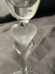 GORHAM AMORE HEART WEST GERMANY CRYSTAL FLUTED CHAMPAGNE 9 7/8”T NEW W LABEL