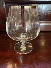 Vintage MIKASA BRIARCLIFFE TS 102 Crystal Platinum Rim BRANDY Glass – NEW