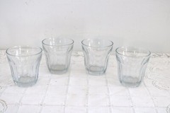 PASABAHCE PALAKS BAROQUE TURKEY Clear Glass 10 oz Rocks Flat Tumbler Set of 4