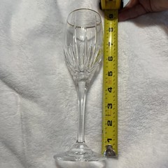 1 Mikasa Golden Lights Water Goblet Crystal Glass Leaded Gold Rim 8 1/4 Inch