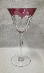 Vintage Bayel Crystal 3-1/2″ Harlequin Stemware Pink Tinted Rim