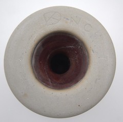 DK Clay NC Studio Pottery Goblet Chalice Tumblers Oxblood Glaze Pair 6.625″