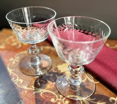 2 Bryce Brothers Wales Laurel BRYWALA 4.5” Champagne/Tall Sherbet 1955-1966