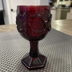 Vintage Avon Ruby Red Cape Cod 8 Oz. 5” Wine Water Glass Goblet 2.25” Wide