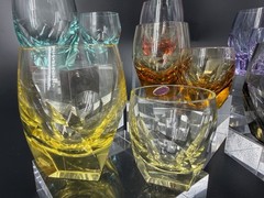 12 Moser Whiskey Tumblers & Cordial Tasting Glasses 6 color Set Mid Century