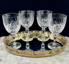 Set 4 Stuart Crystal REGENT 6 3/8″ Water Goblet (s) Cut Glass Made in England