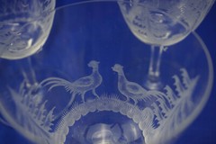 Hunt Safari Animal Scenes-(6) Water Goblets, 5 3/8″ -LOT F (B61)